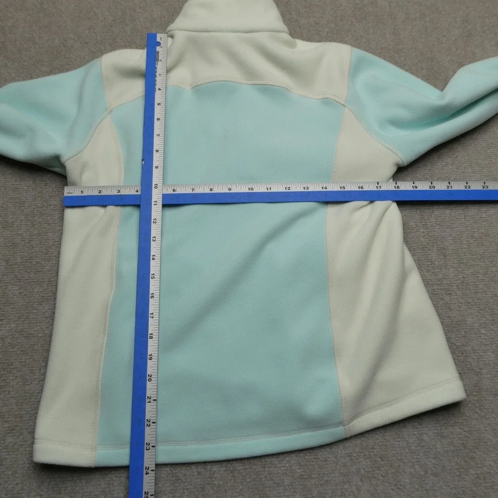 REI Girls XL Full Zip Fleece Jacket Blue Cream Colorblock‎ Pockets Outdoors